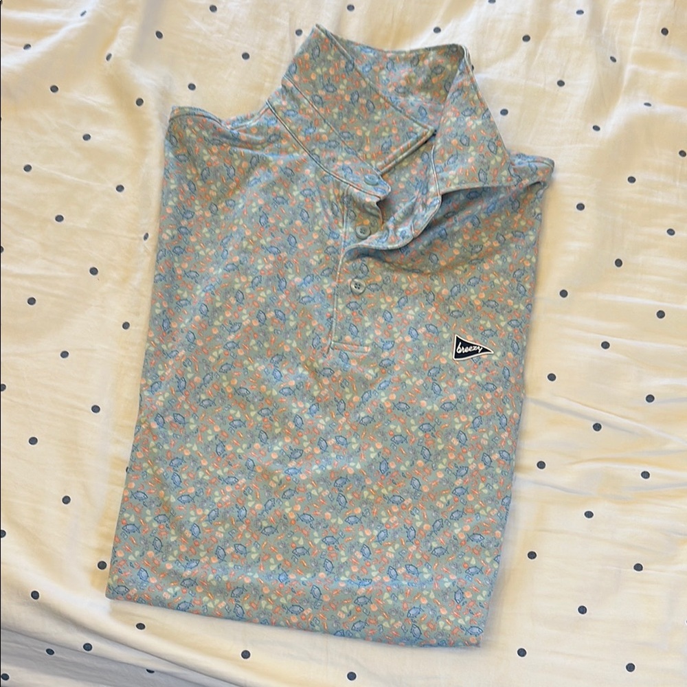 Men’s Breezy Golf Polo - Seafood Pattern / M